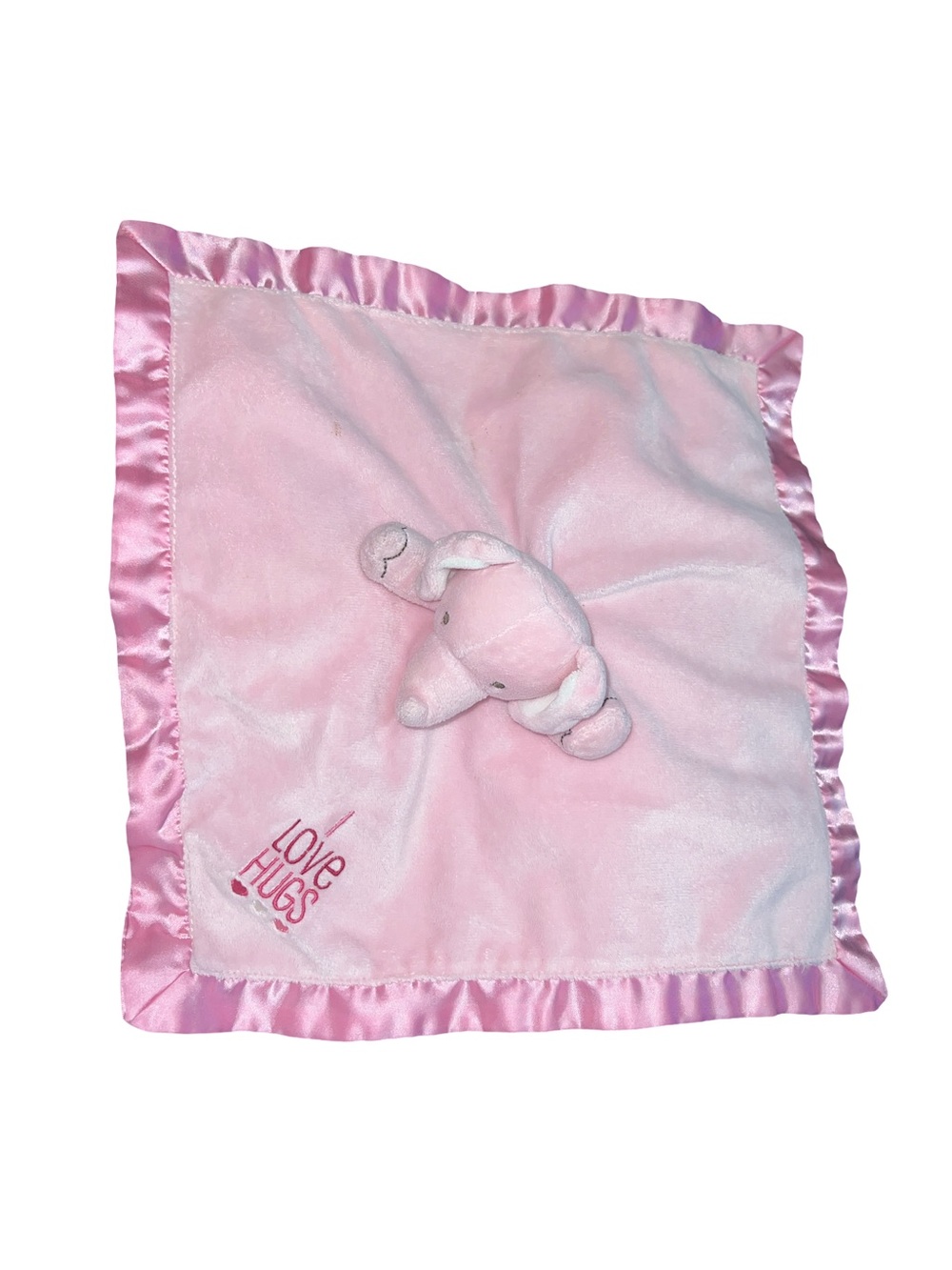 STEPPING STONES Pink elephant lovey plush security blanket I Love Hugs